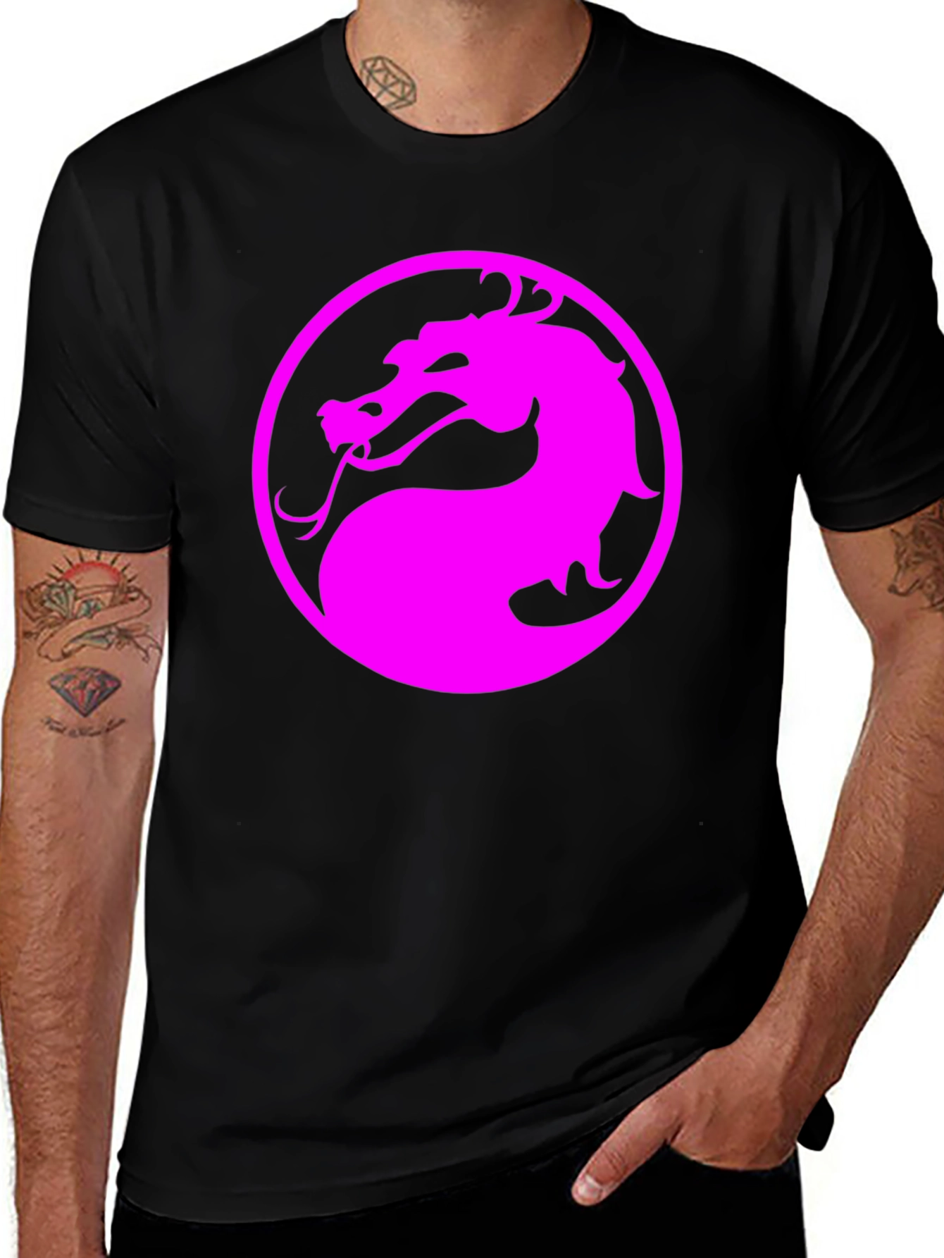 Mortal Kombat Dragon Logo Black T-Shirt
