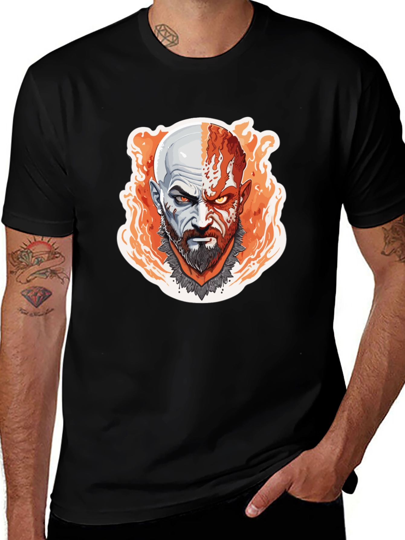 Variant 18 of Kratos God of War Graphic T-Shirt - Black