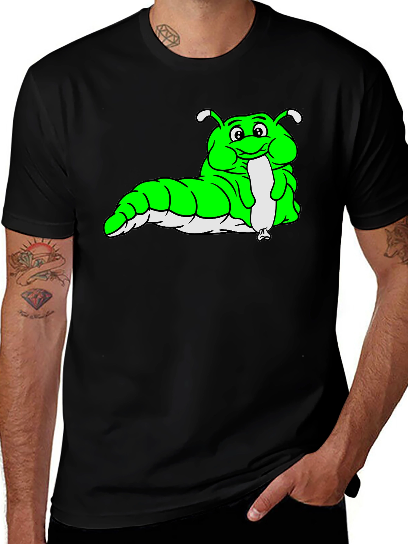 Variant 10 of Cartoon Caterpillar Graphic Tee