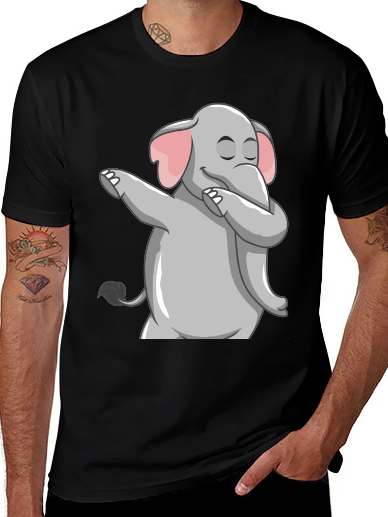 Variant 19 of Dabbing Elephant Black T-Shirt