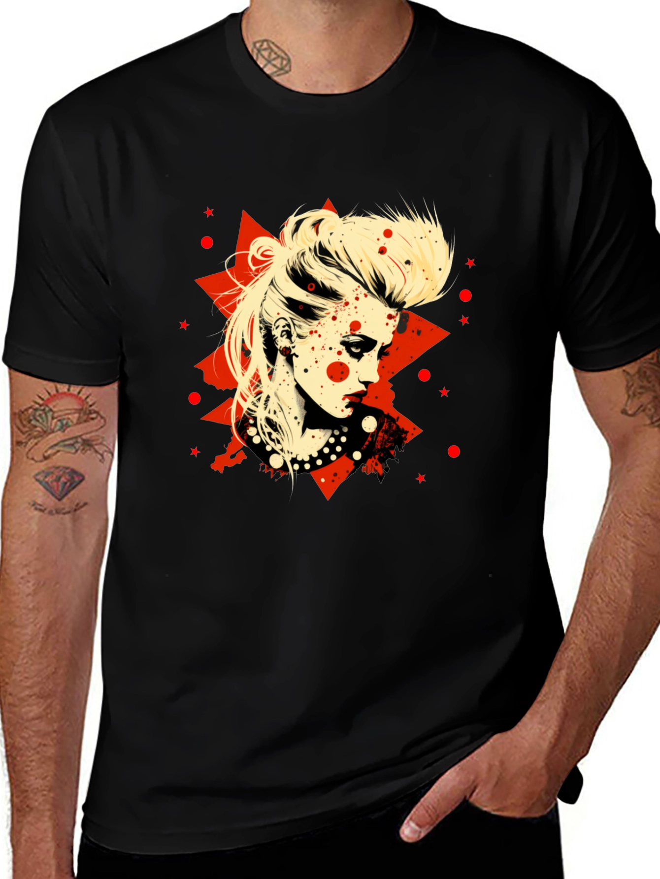 Variant 4 of Edgy Punk Rock Graphic Tee - Unisex Black T-Shirt