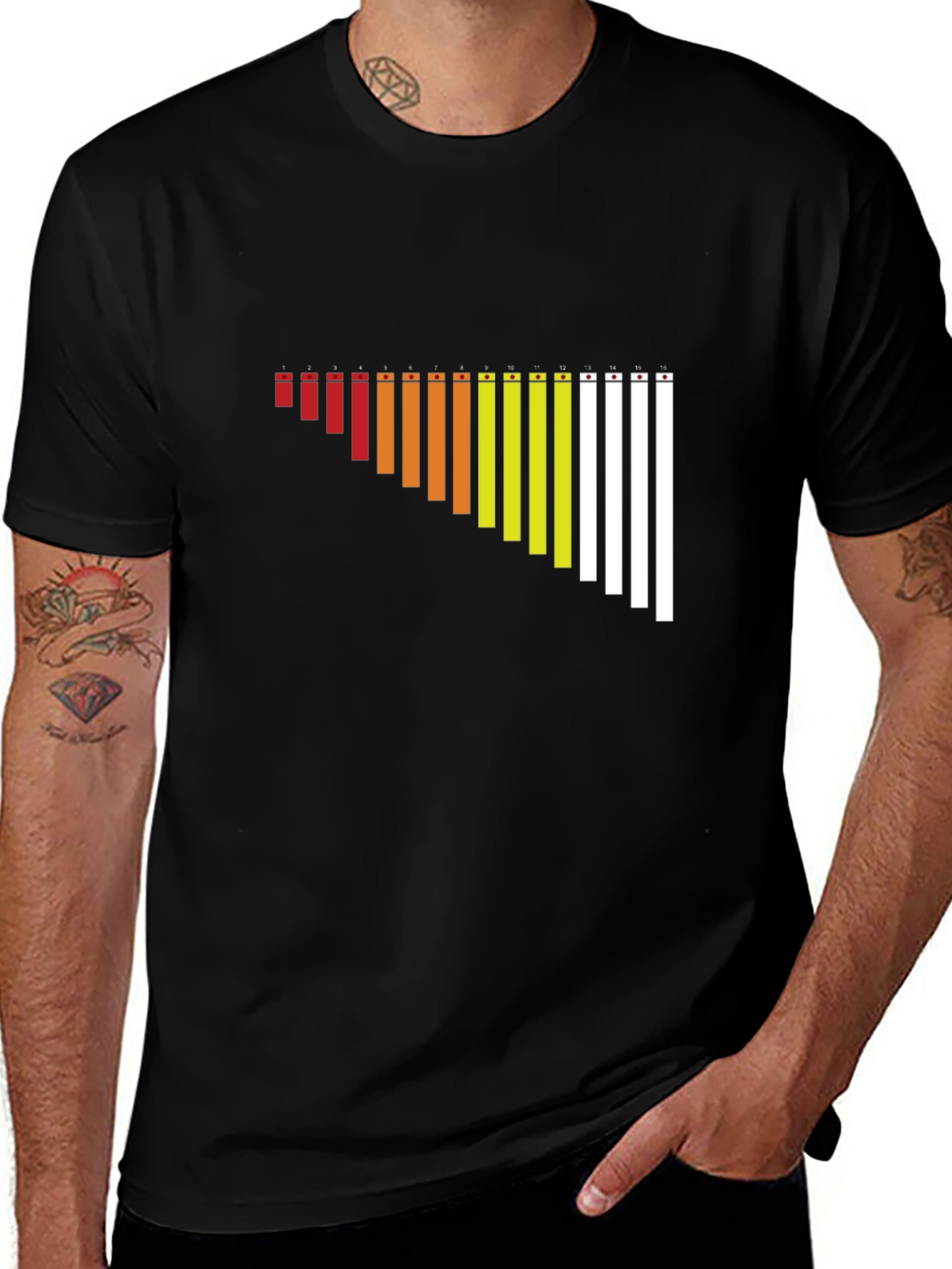 Variant 12 of Gradient Xylophone Black T-Shirt