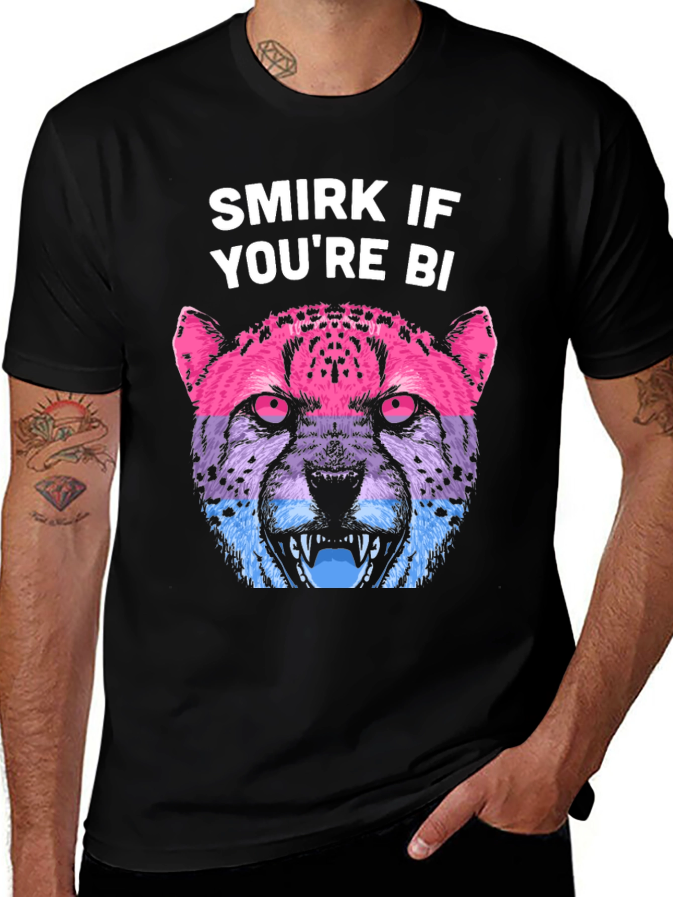 Variant 22 of Smirk If You're Bi Pride T-Shirt Cheetah Bisexual LGBT