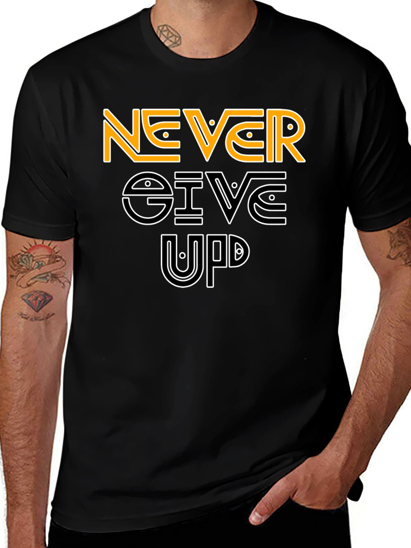 Variant 17 of Never Give Up Graphic Tee - Motivational Shirt