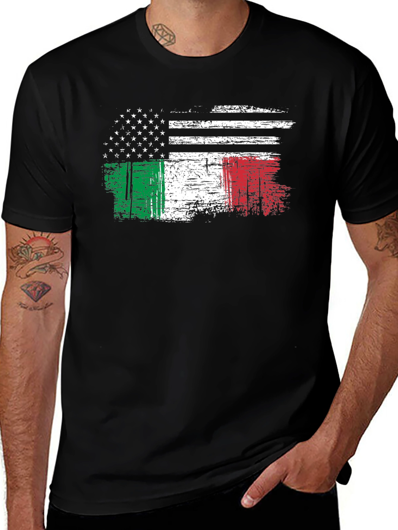 Variant 15 of USA Italy Flag Graphic T-Shirt