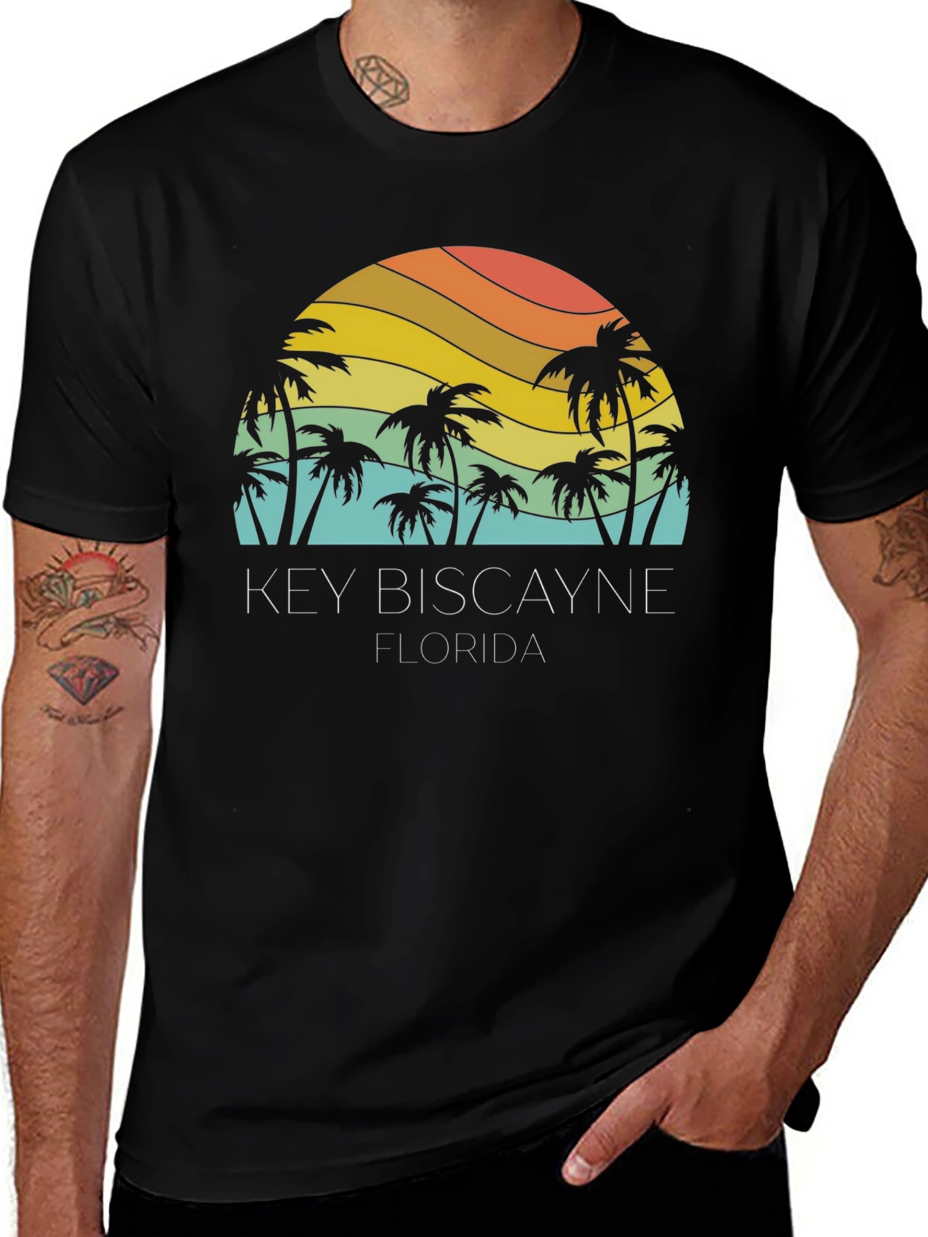 Variant 21 of Key Biscayne Florida Palm Tree T-Shirt
