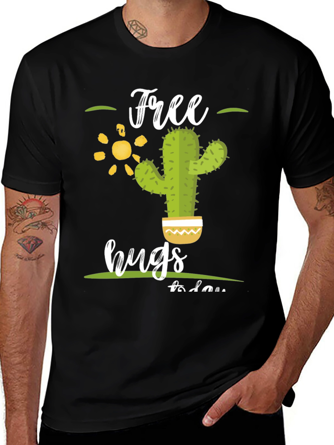 Variant 5 of Free Hugs Cactus T-Shirt - Novelty Graphic Tee