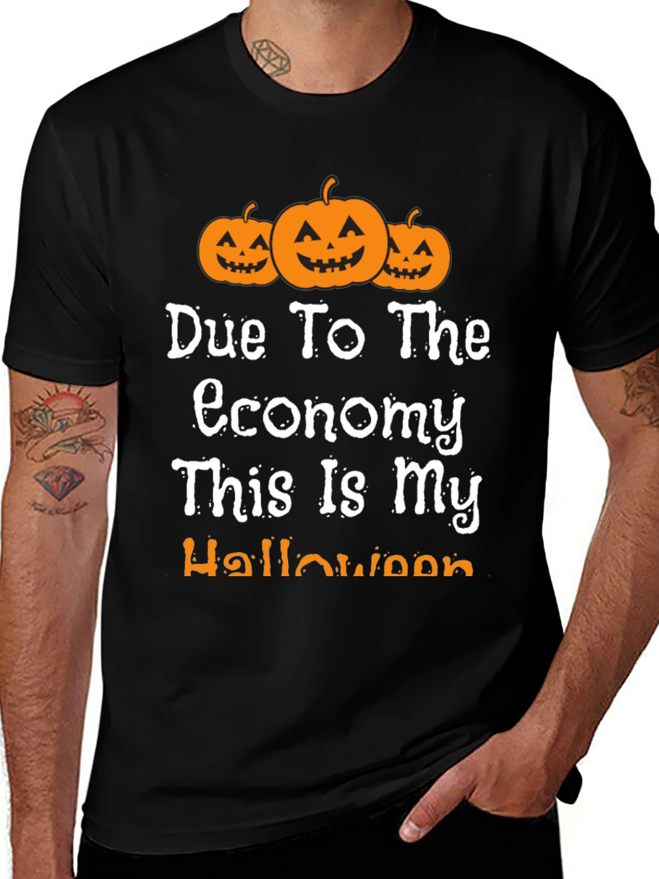 Variant 23 of Funny Halloween Economy Pumpkin T-Shirt