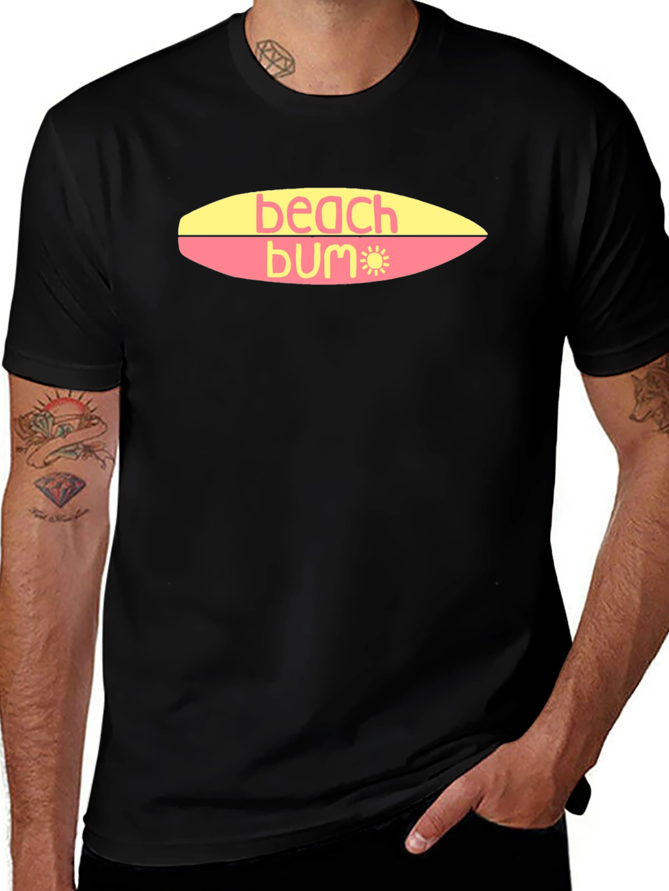 Variant 11 of Beach Bum T-Shirt - Surfboard Design