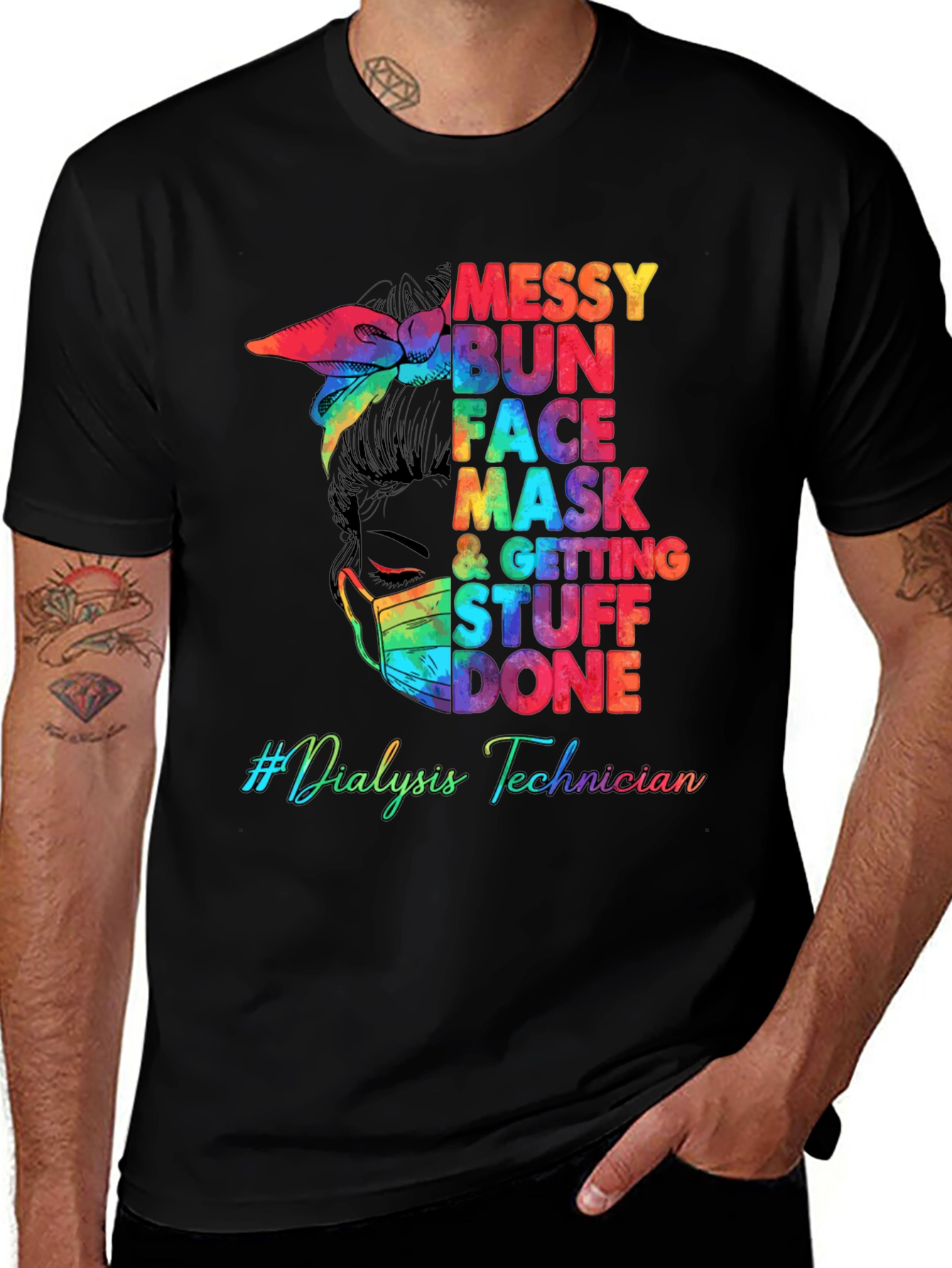 Messy Bun Dialysis Technician T-Shirt