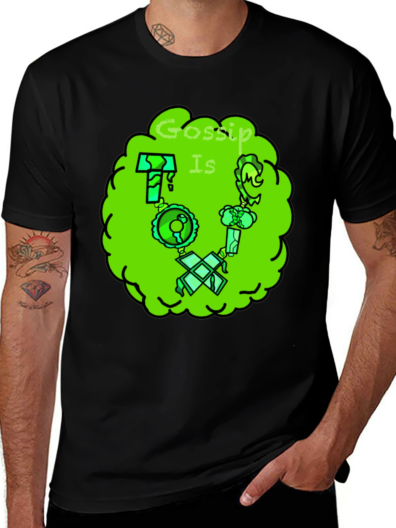 Variant 15 of Gossip Is Toxic Graphic Tee - Unisex Black T-Shirt