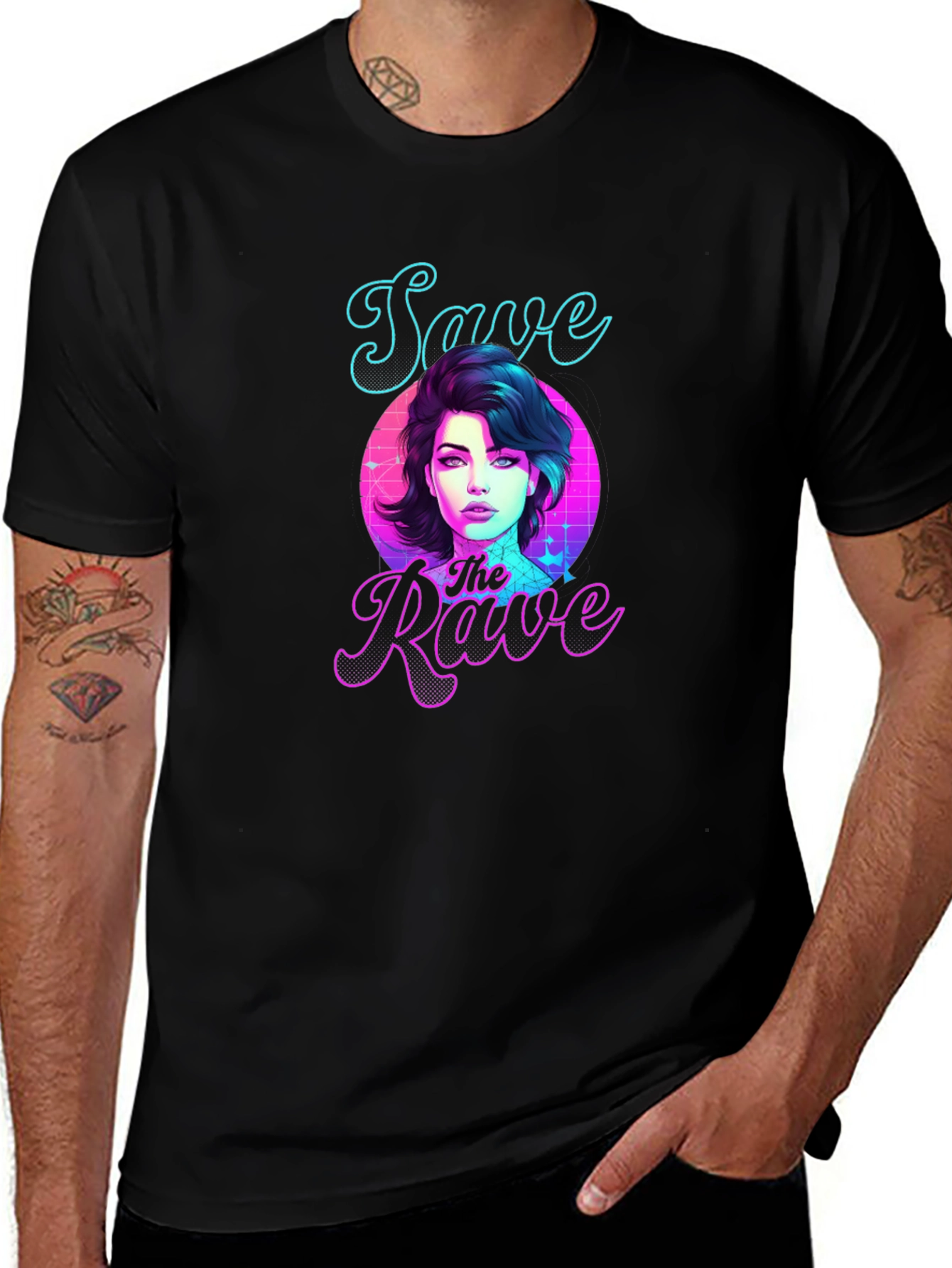 Variant 15 of Save the Rave Retro Graphic T-Shirt