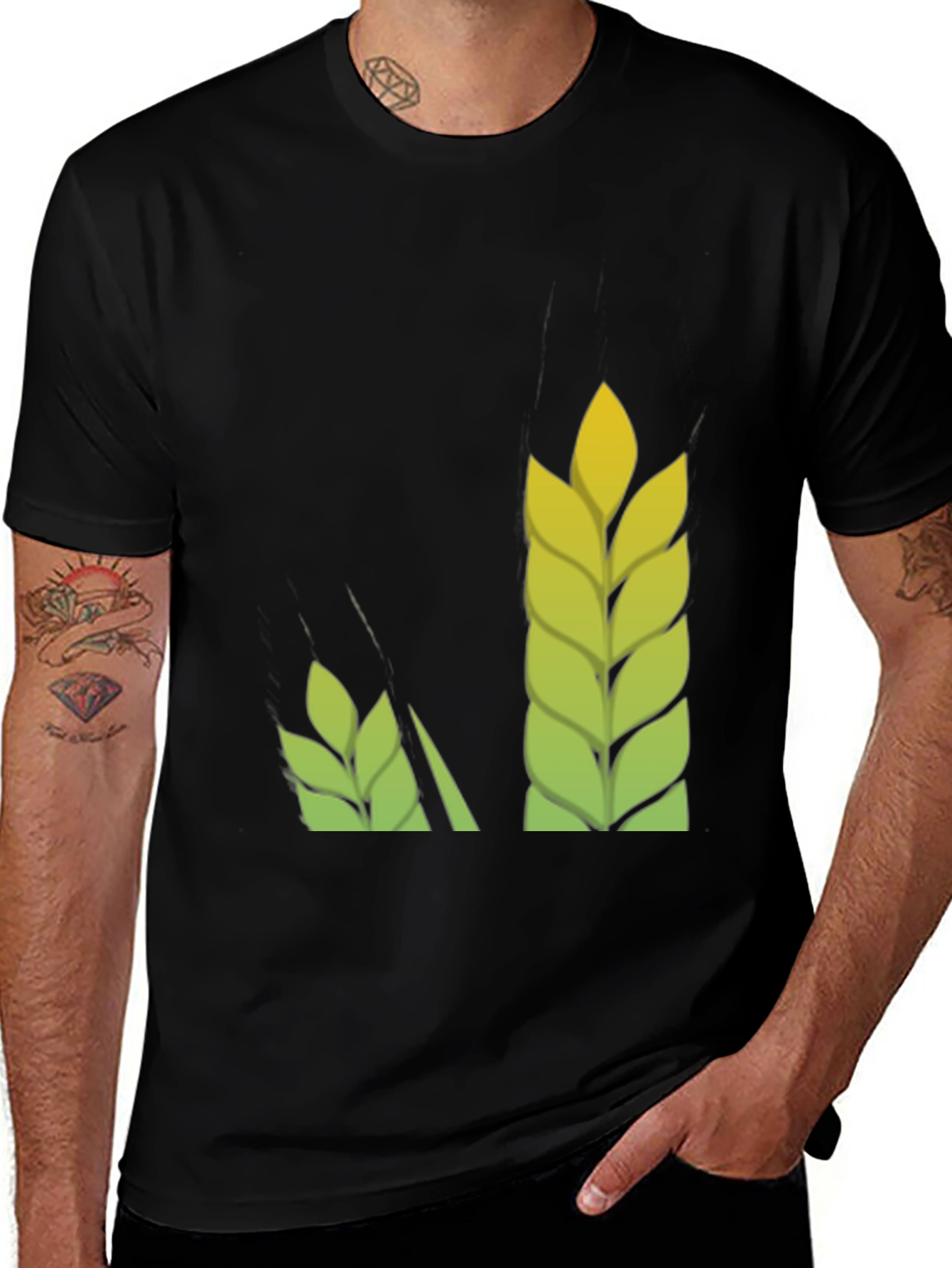 Variant 22 of Wheat Graphic Tee - Black Cotton T-Shirt