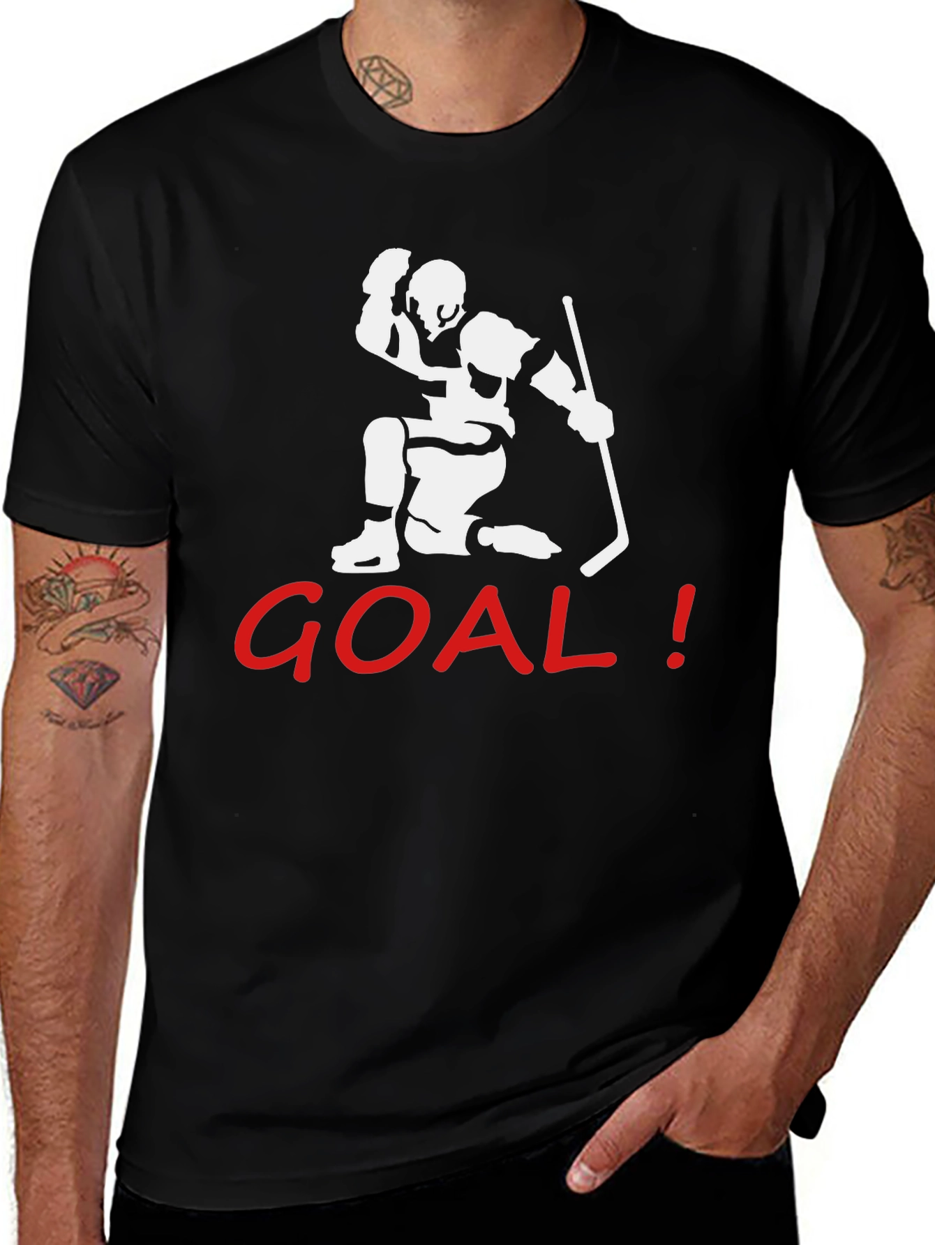 Variant 26 of Goal Hockey T-Shirt - Black Graphic Tee