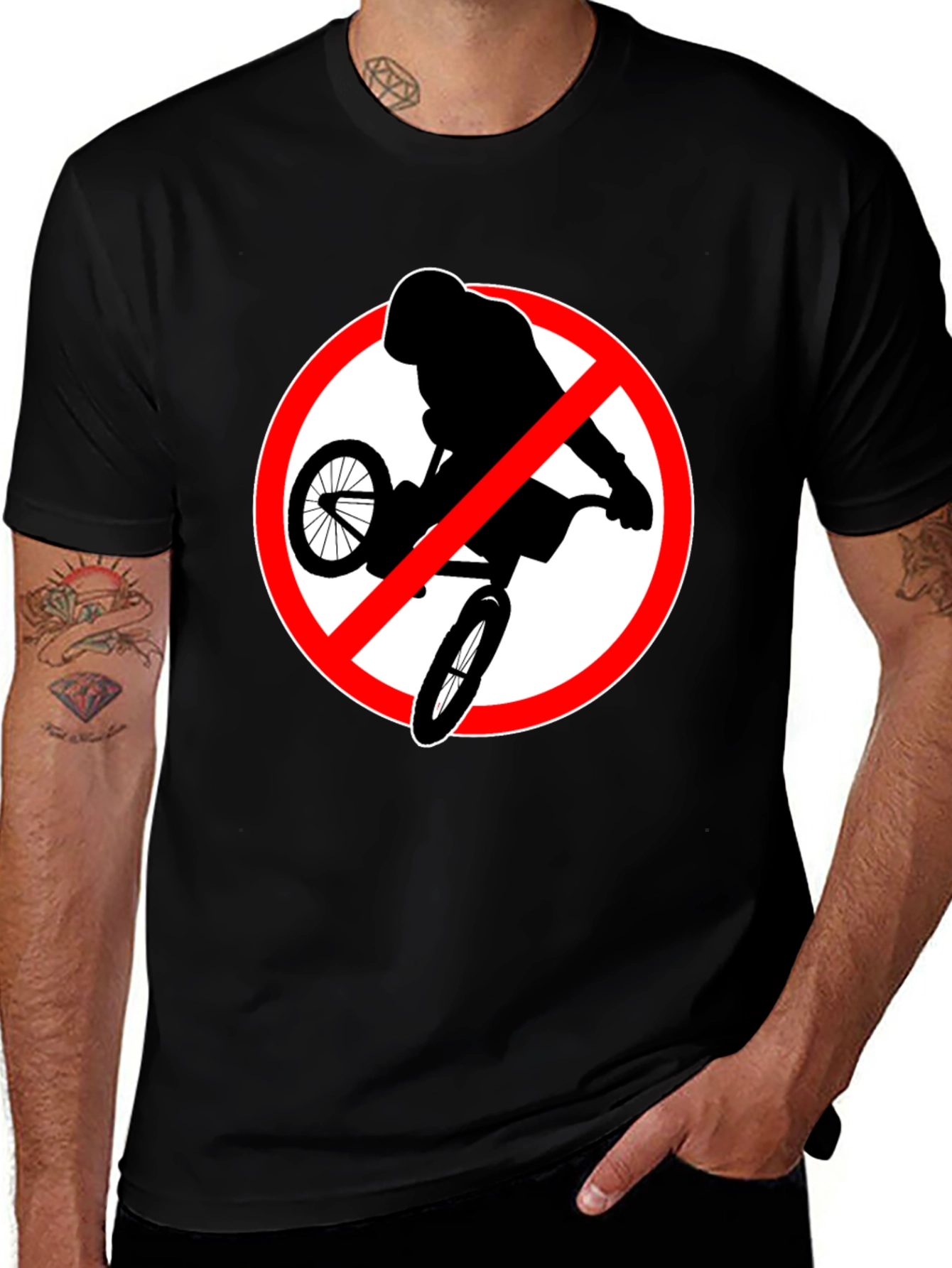 No Bikes T-Shirt - Men's Black Tee