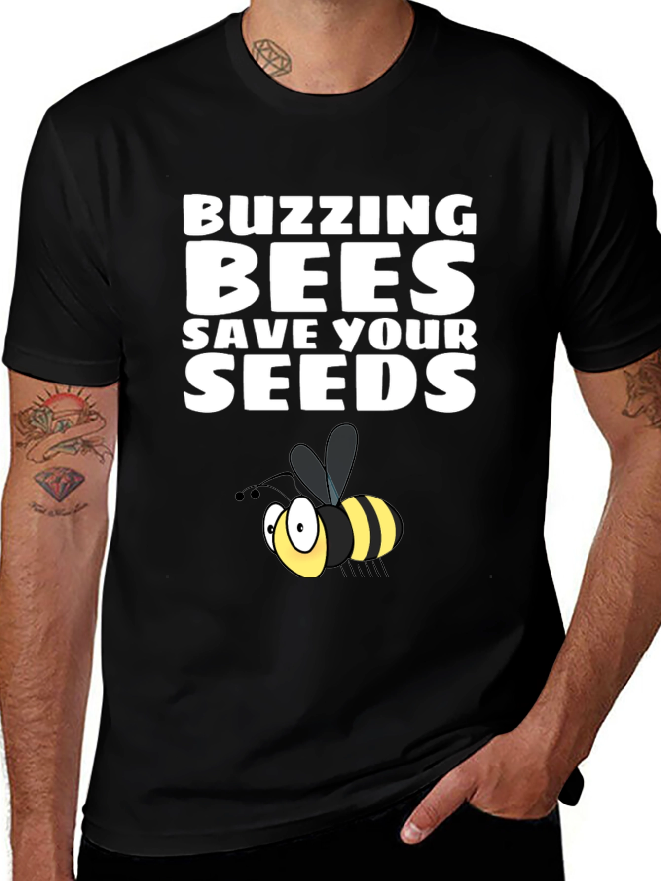 Buzzing Bees Save Your Seeds Graphic Tee