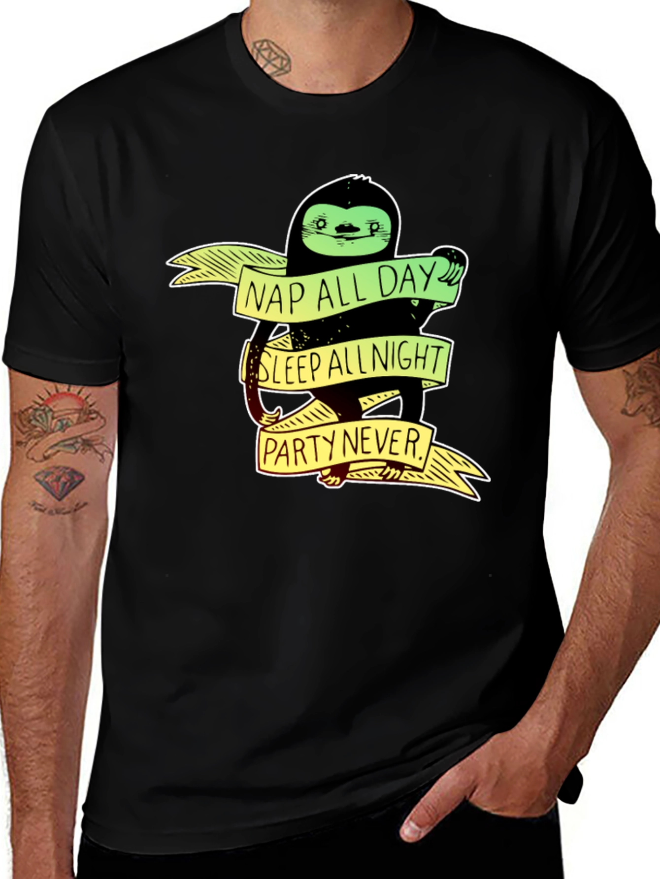 Variant 24 of Sloth Nap All Day Men's Graphic T-Shirt