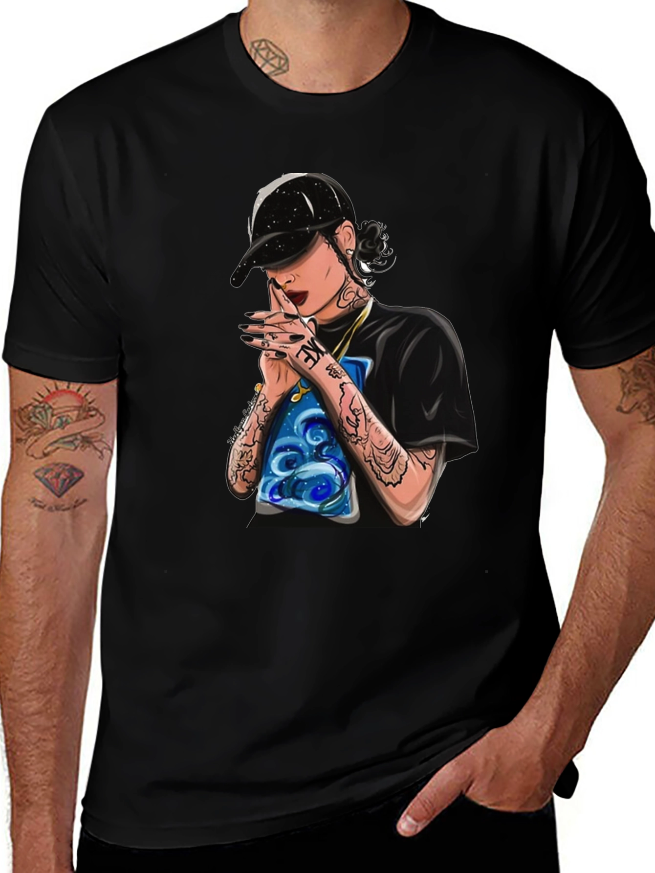 Variant 29 of Stylish Black T-Shirt with Kehlani Graphic