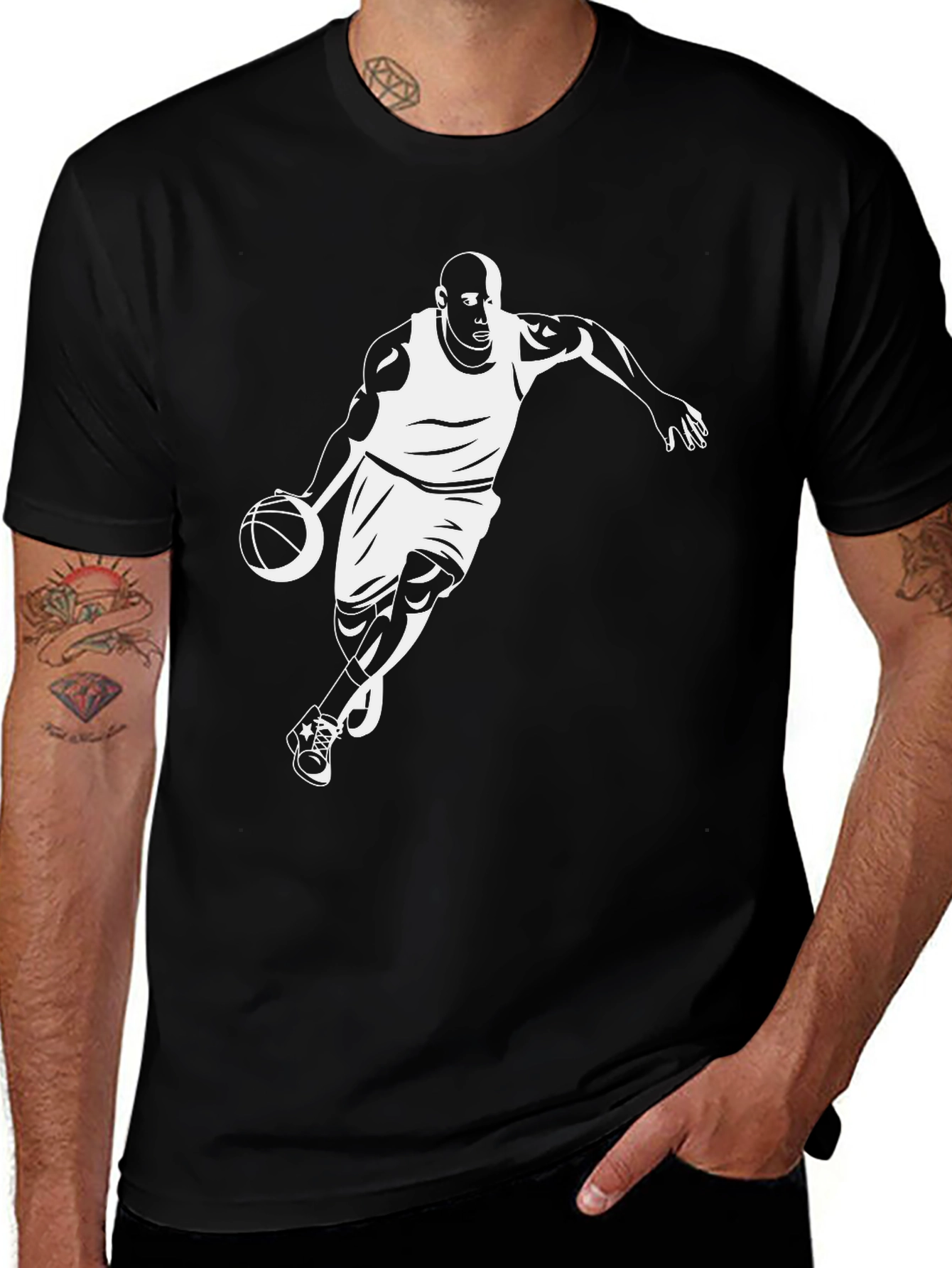 Variant 18 of Basketball Player Graphic Tee - Black