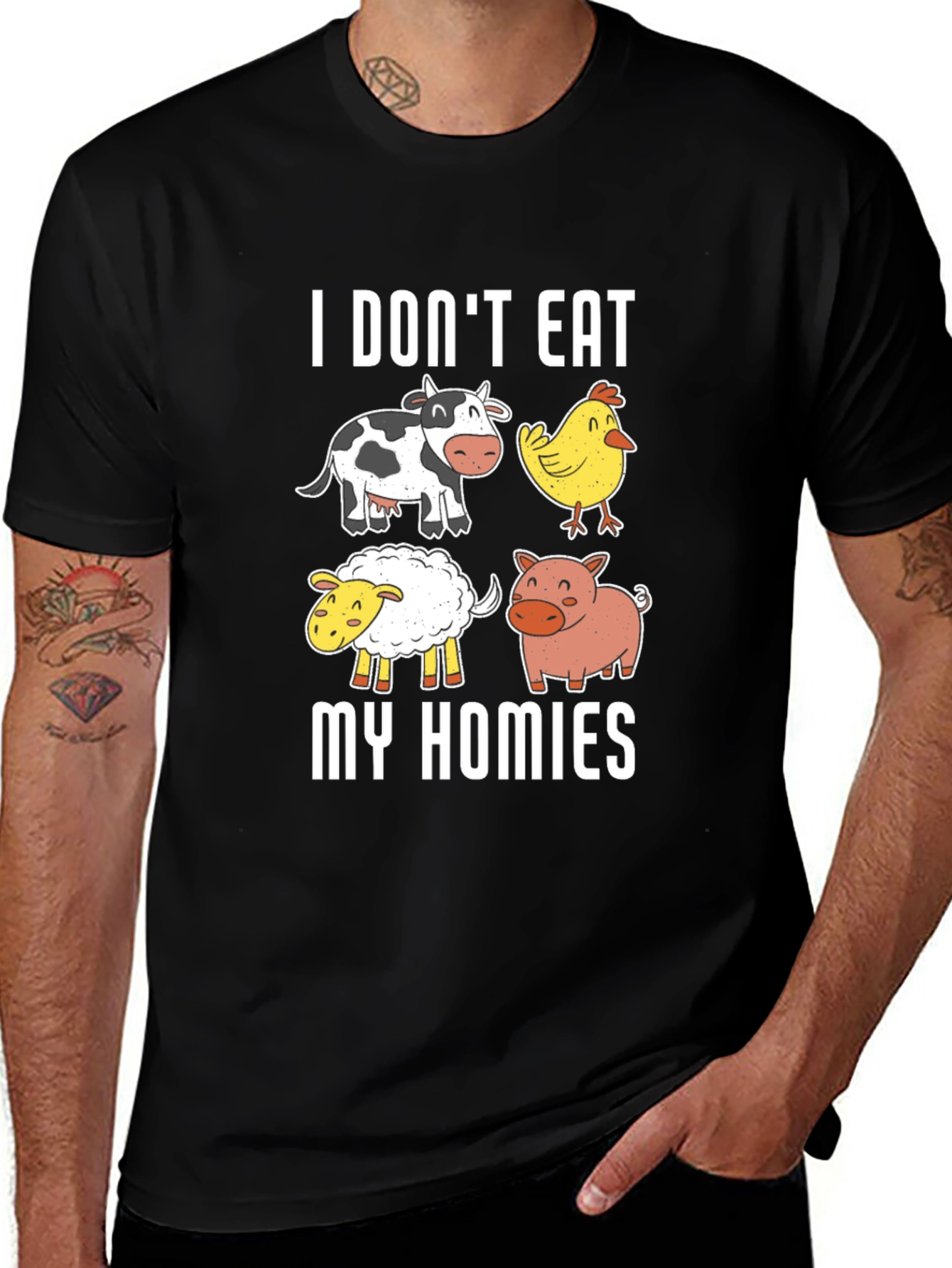 Vegan Tee: I Don't Eat My Homies - Animal Lover T-Shirt
