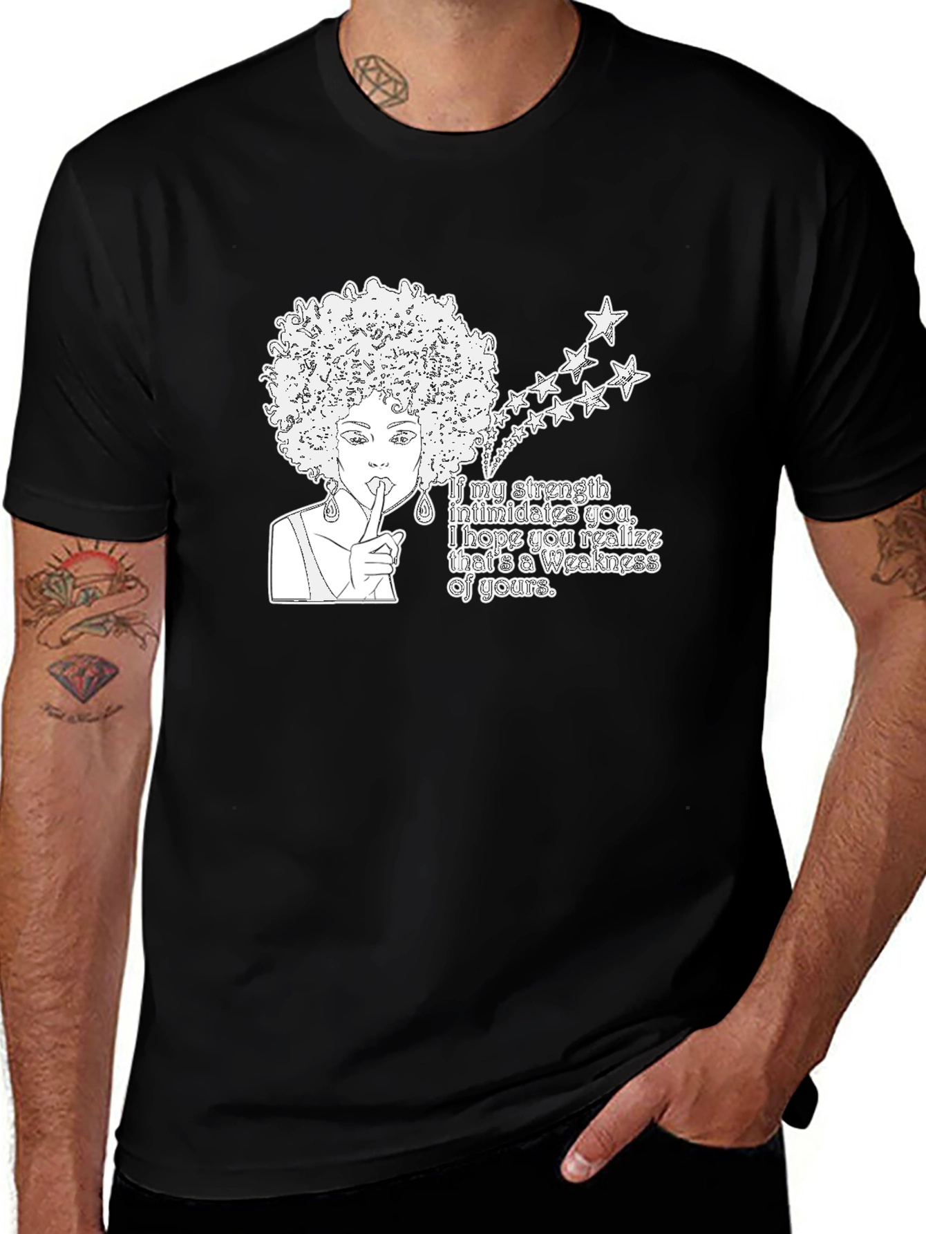 Variant 5 of Empowered Afro Woman T-Shirt - Strength & Confidence