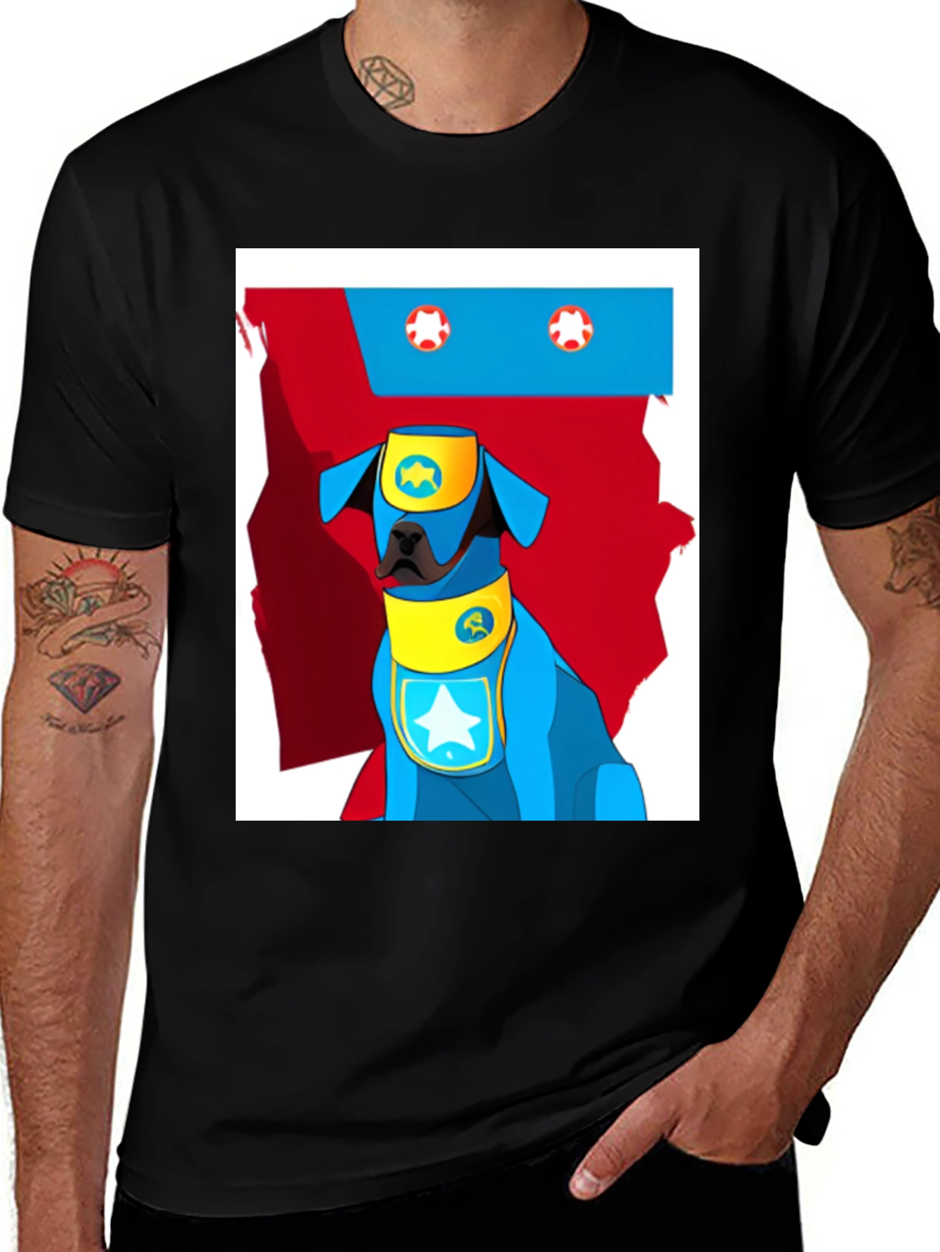 Variant 26 of Superhero Dog Graphic T-Shirt