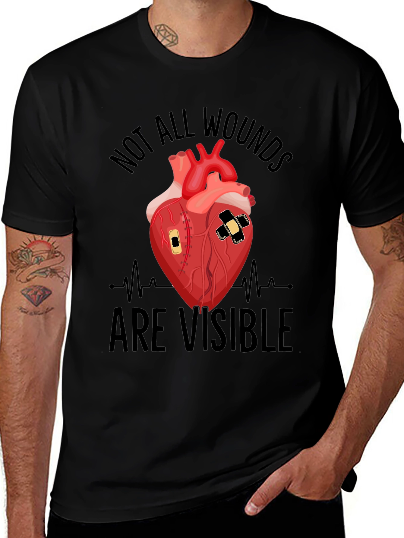 Variant 4 of Wounded Heart Graphic T-Shirt - Unisex