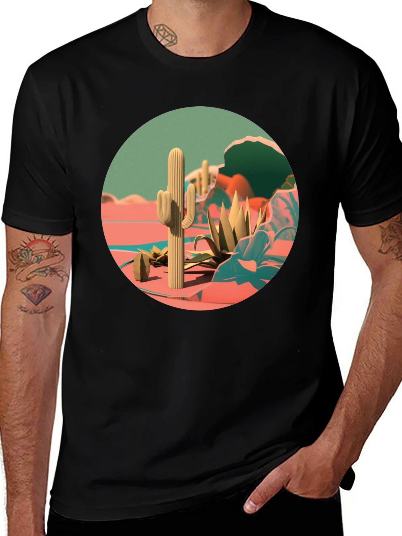 Variant 20 of Desert Cactus Graphic Tee - Stylish Nature Print