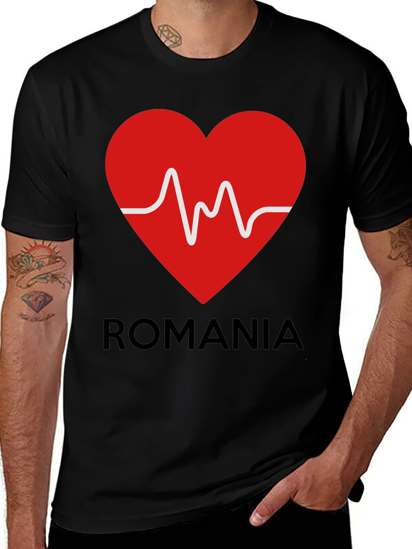 Romania Heartbeat T-Shirt - Show Your Love!