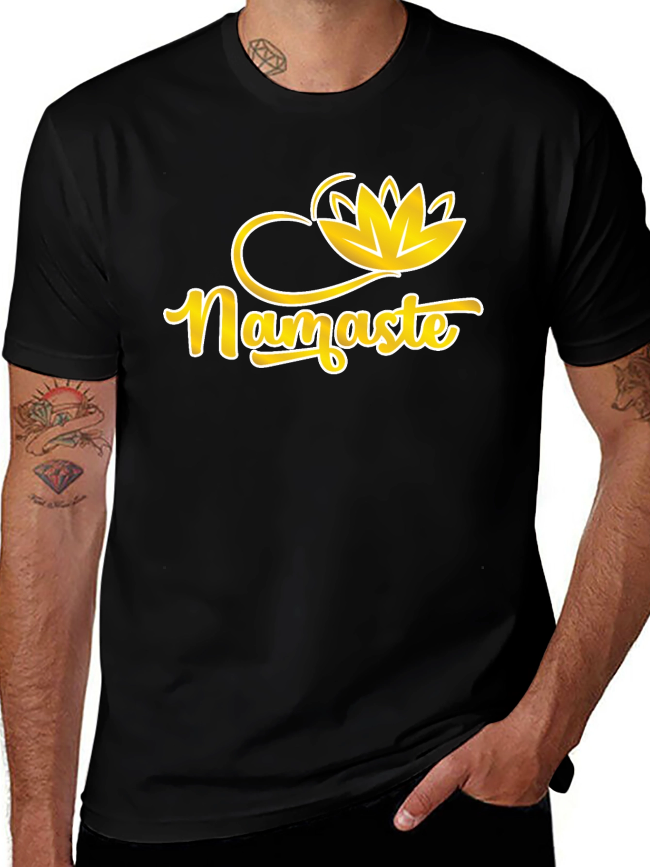 Variant 18 of Namaste Lotus Graphic Tee - Soft Cotton