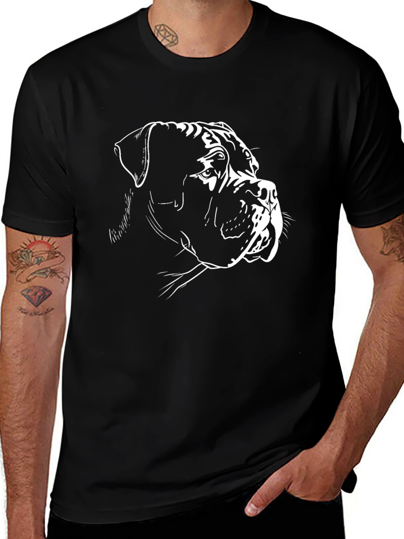 Variant 25 of Black T-Shirt with Dog Portrait