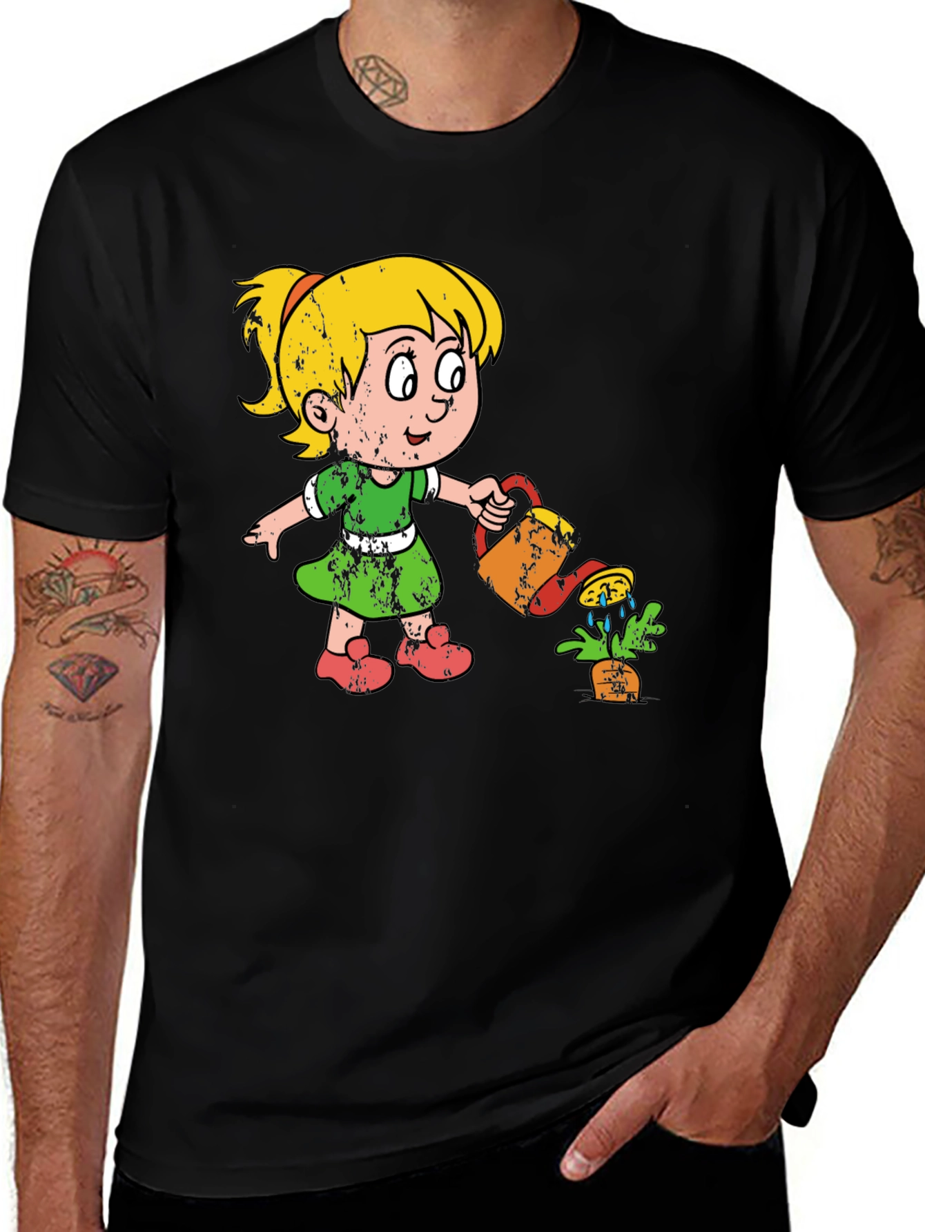 Variant 25 of Girl Watering Plant Graphic Tee - Unisex