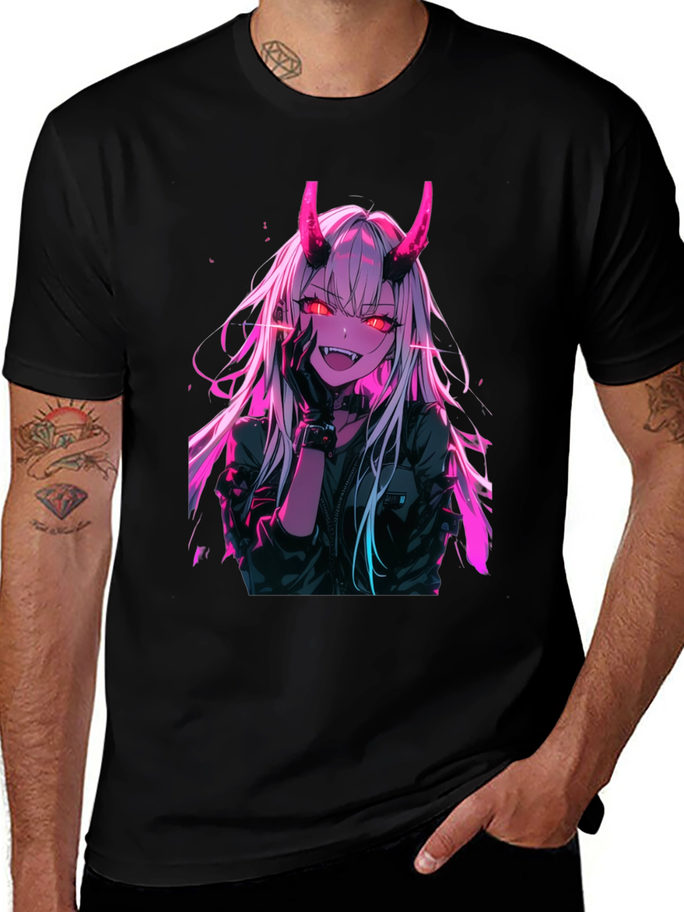 Variant 17 of Anime Girl Demon Horns T-Shirt