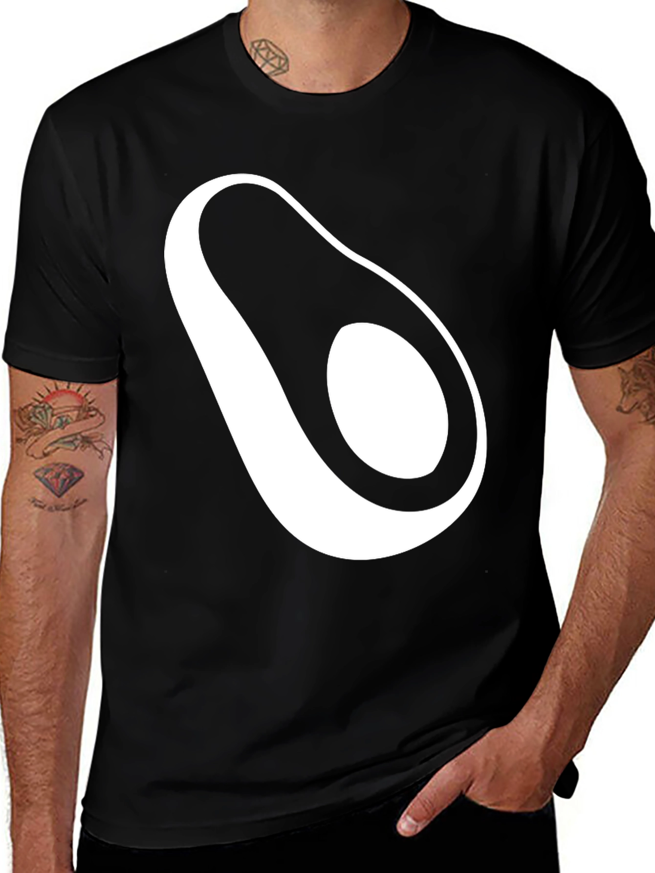 Black Avocado Graphic Tee - Stylish Black T-Shirt main image