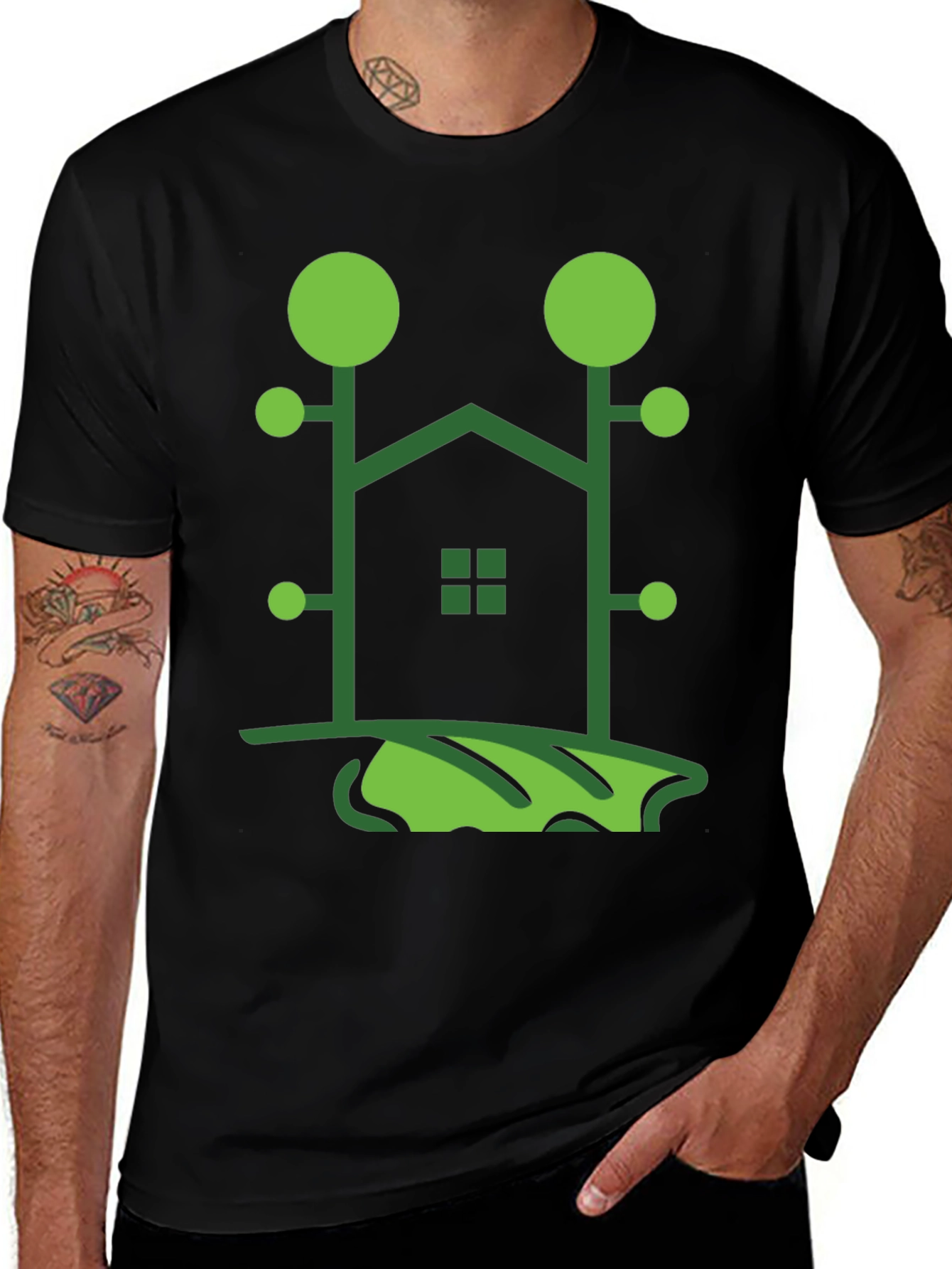 Variant 27 of Eco Home Graphic T-Shirt - Modern Nature Tee
