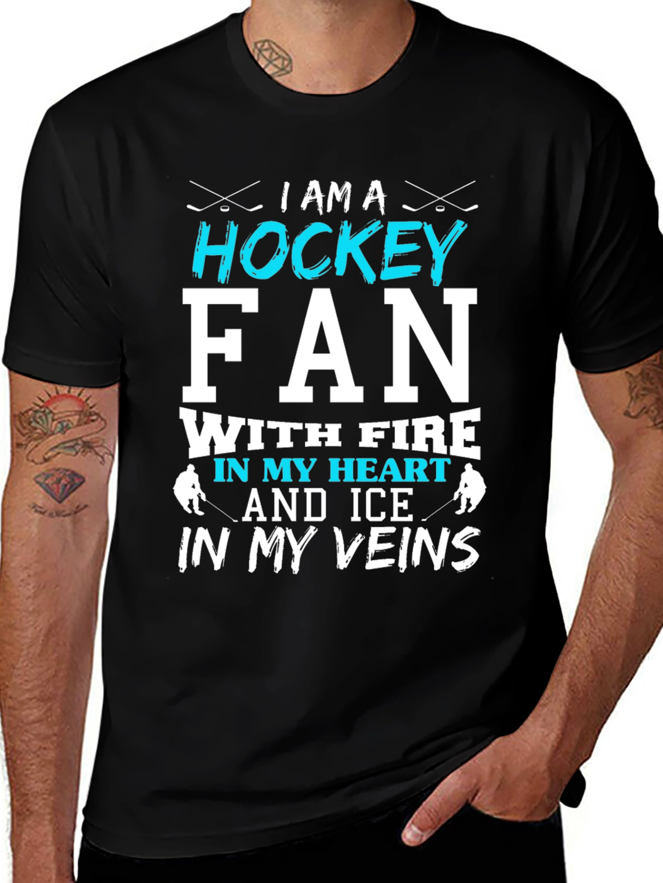 Variant 10 of Hockey Fan T-Shirt - Fire & Ice Graphic Tee