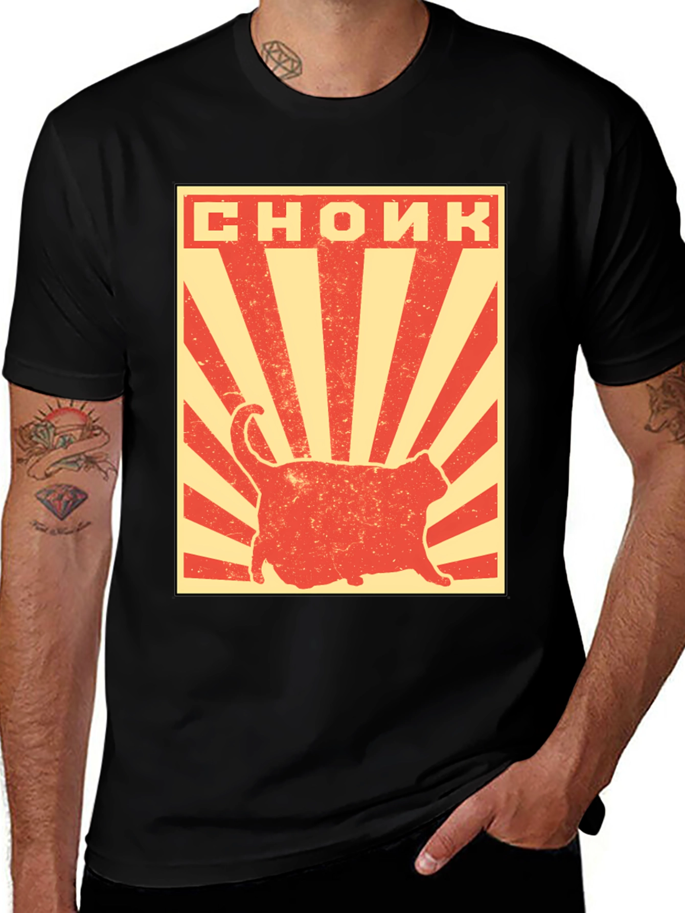 Variant 3 of Chonk Cat Graphic Tee - Vintage Style