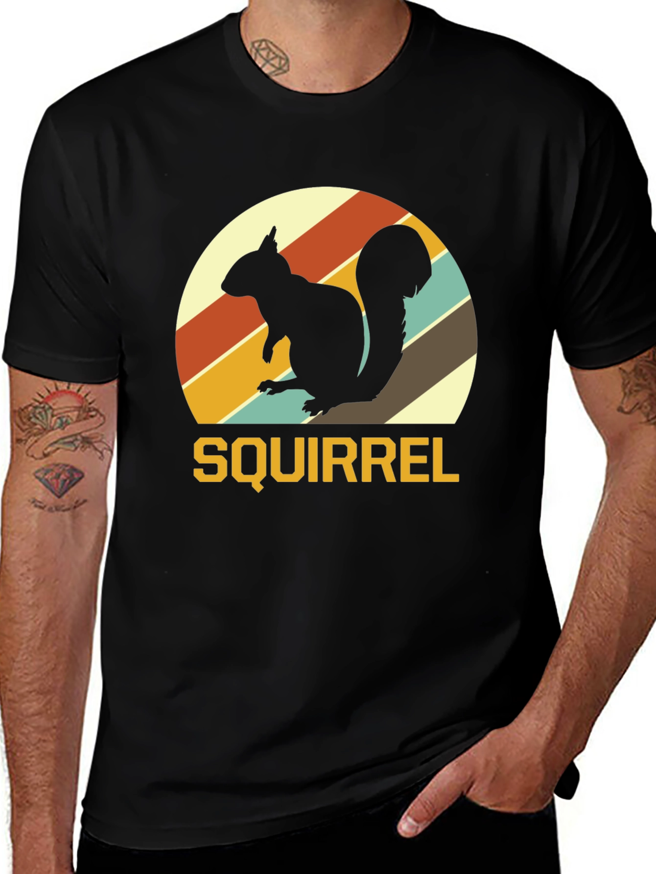 Variant 17 of Retro Squirrel T-Shirt - Vintage Style Tee