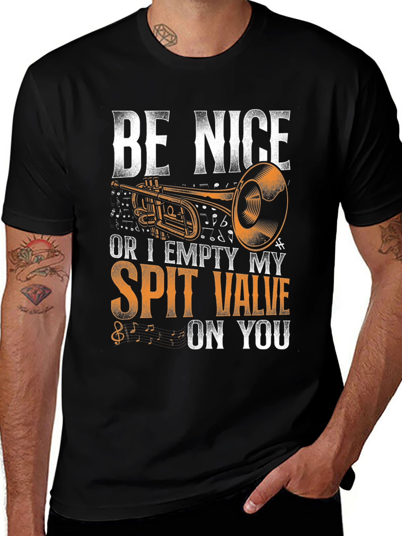 Variant 2 of Be Nice Trumpet T-Shirt