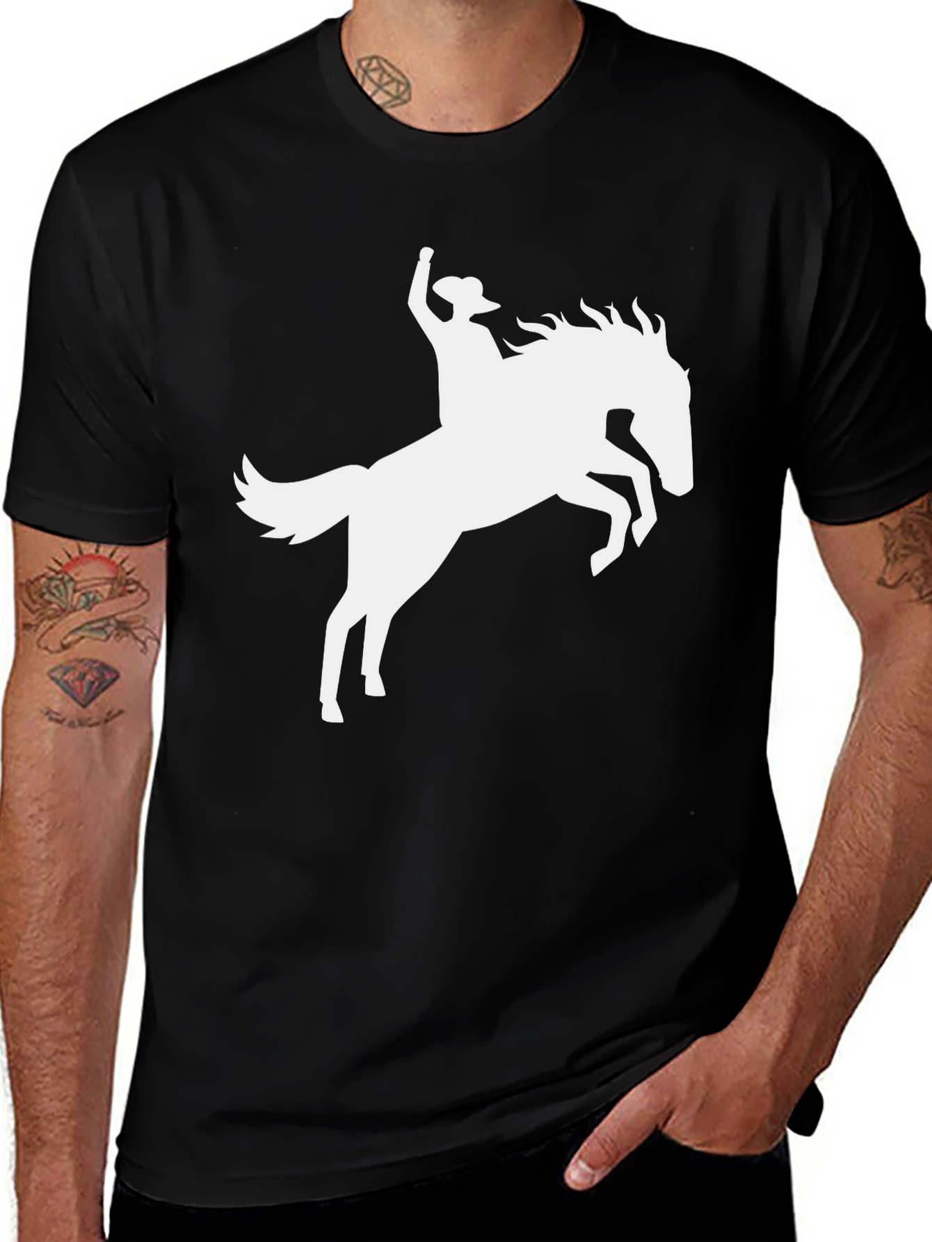Variant 29 of Cowboy Horse Silhouette Graphic T-Shirt