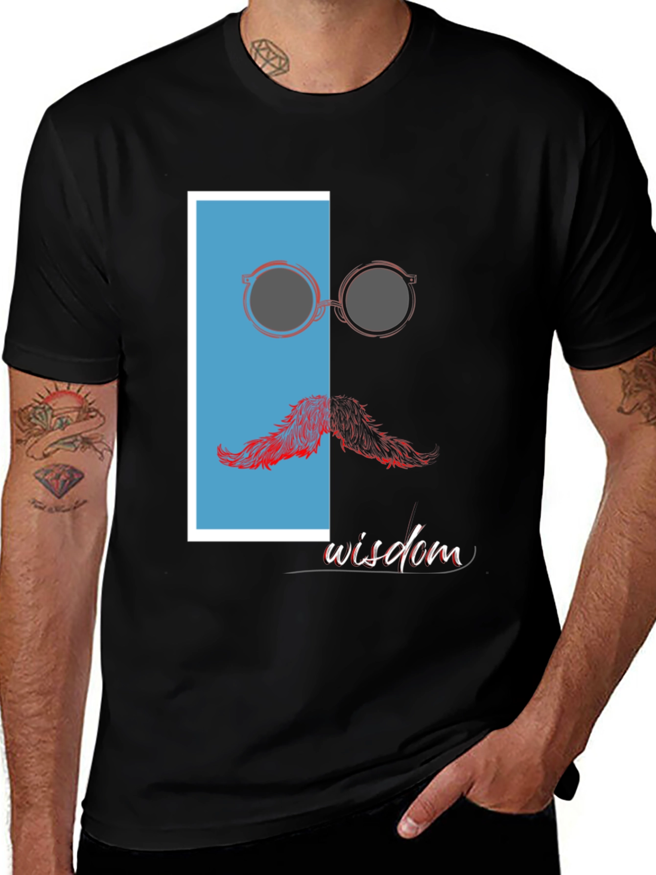 Variant 5 of Wisdom Graphic Print Crew Neck T-Shirt