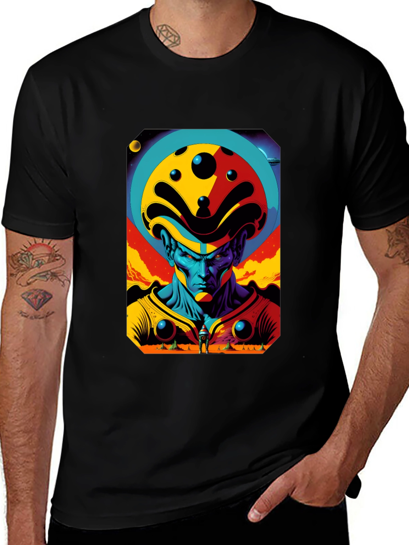 Variant 19 of Retro Sci-Fi Alien Graphic Tee - Modern Comfort