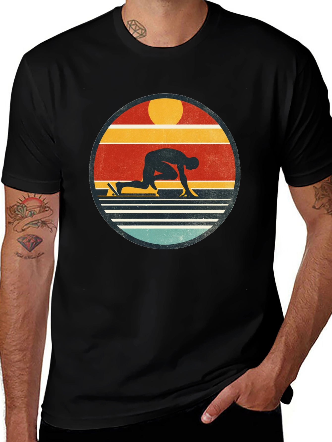 Variant 16 of Retro Runner T-Shirt - Vintage Style