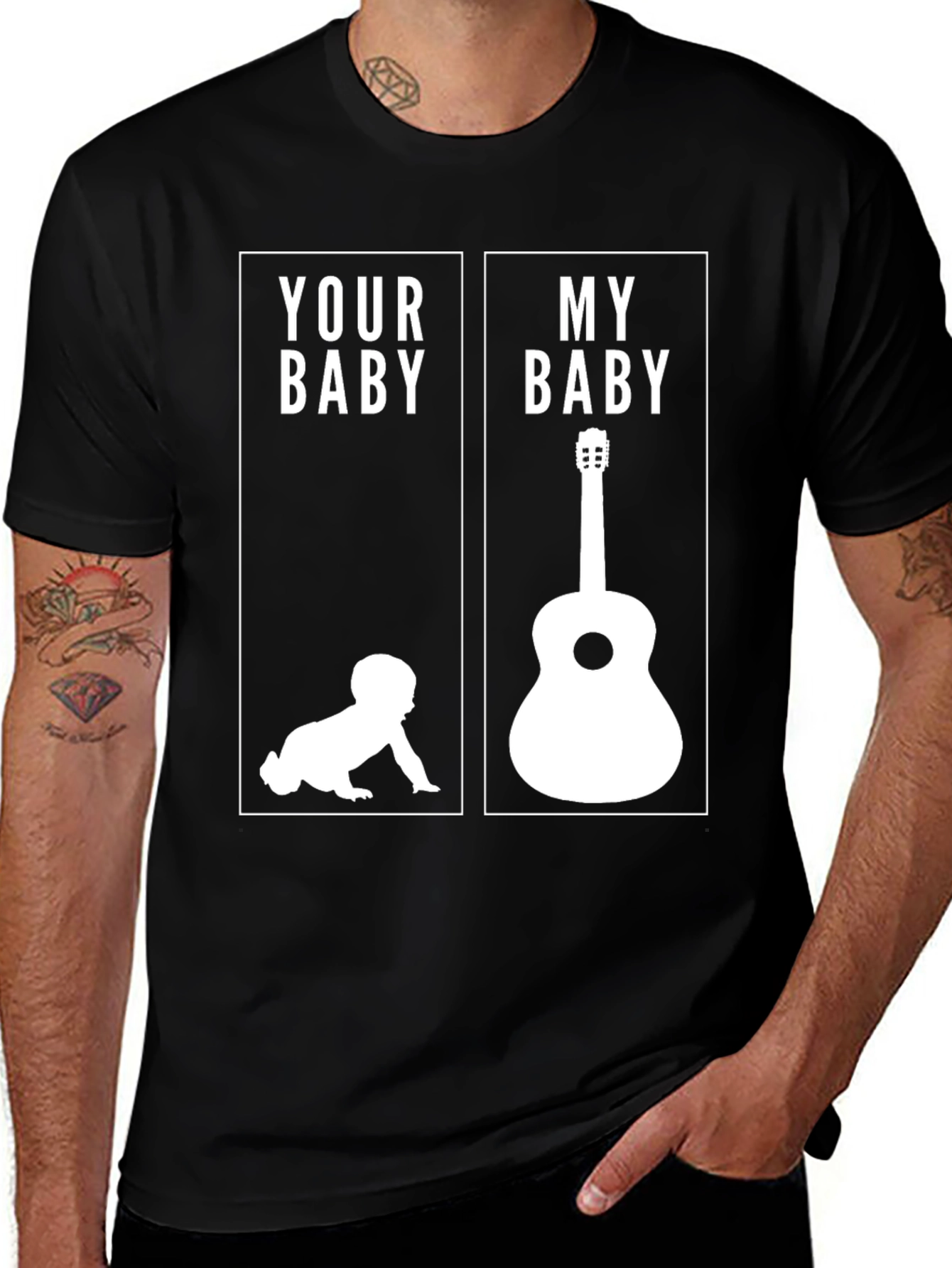 Variant 26 of Funny Your Baby My Baby Guitar T-Shirt
