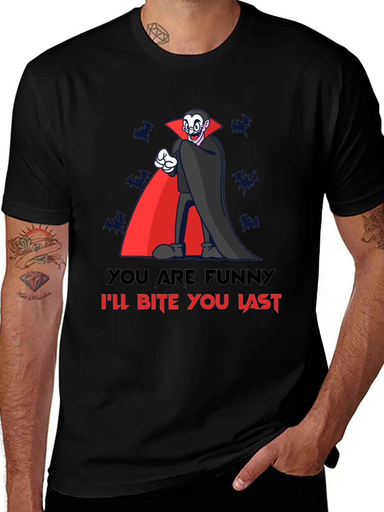 Variant 12 of Funny Vampire Bite You Last Graphic T-Shirt