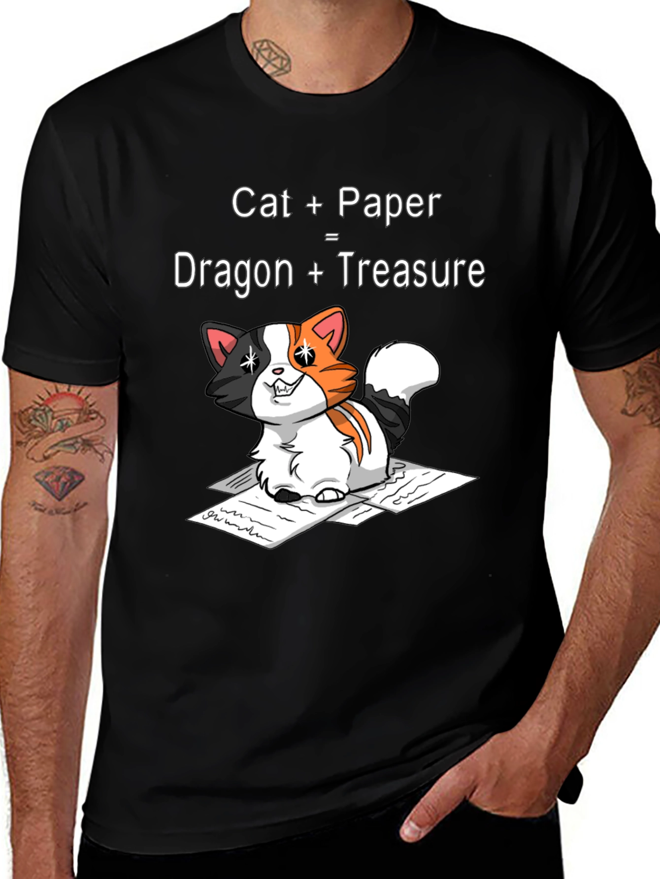 Variant 3 of Cat Dragon Treasure Graphic T-Shirt