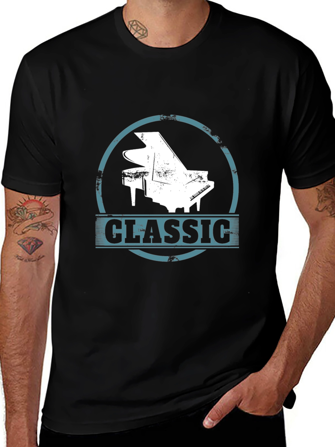 Variant 12 of Classic Piano Graphic Tee - Cool Music Lover T-Shirt