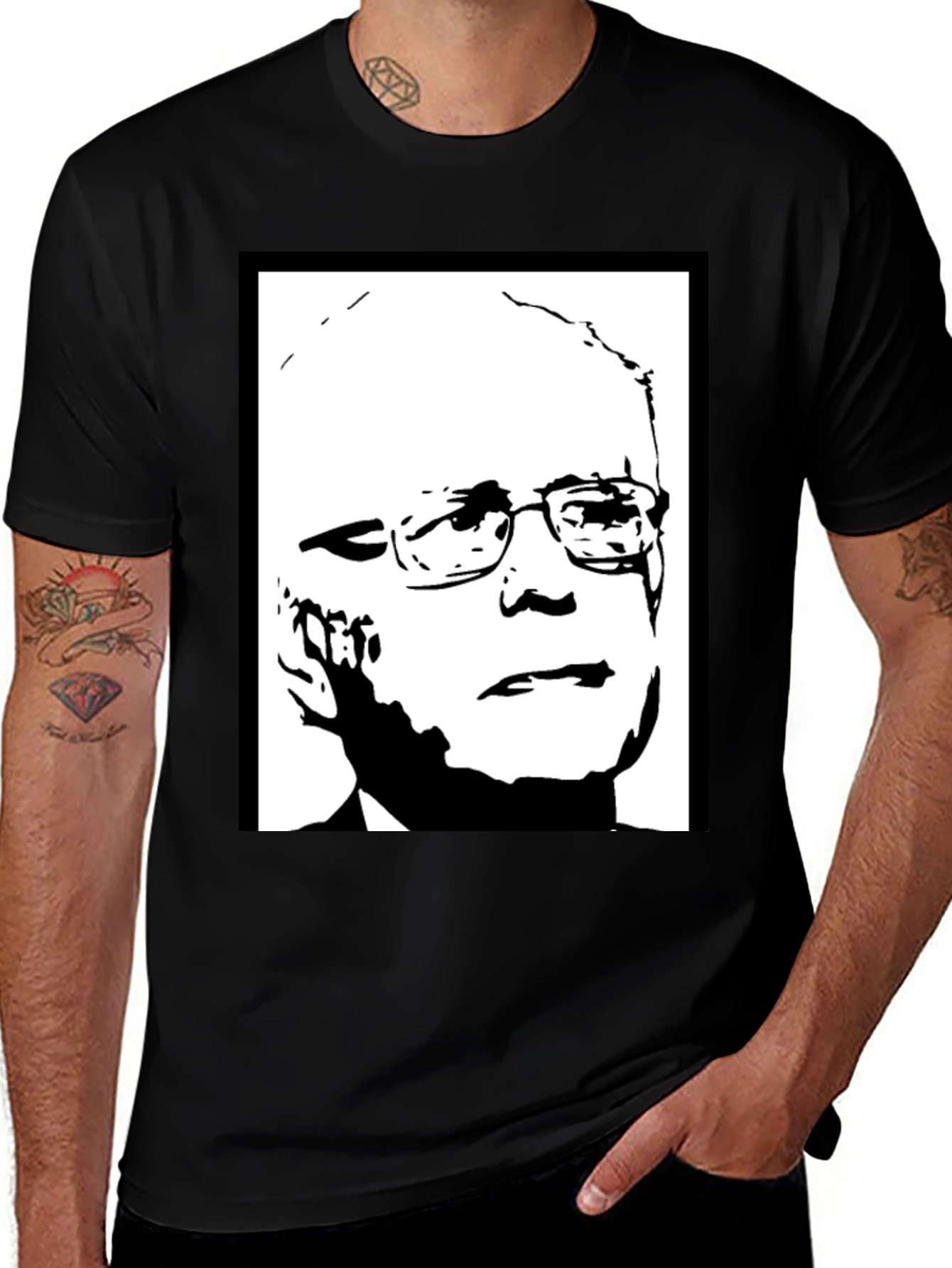 Variant 12 of Political Graphic Tee - Bernie Sanders Portrait Shirt