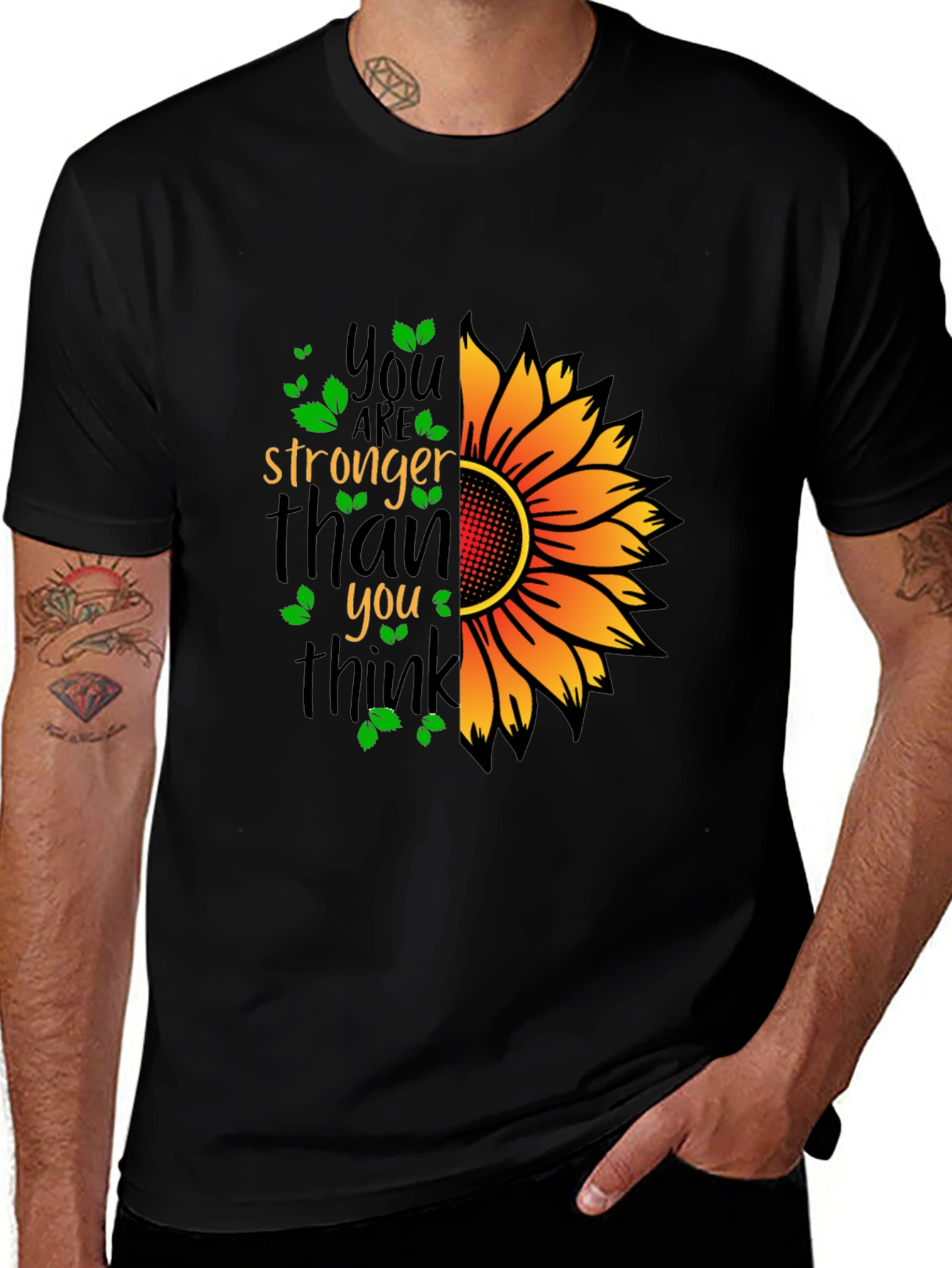 Variant 10 of Sunflower Stronger Than You Think Black T-Shirt