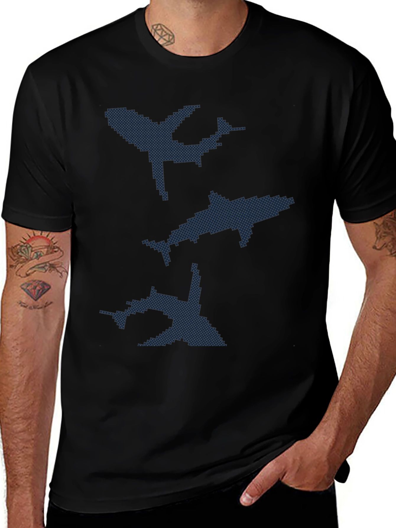 Variant 22 of Shark Graphic Tee - Men's Short Sleeve Black T-Shirt